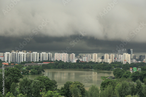 Black Clouds before the storm - Jurong Lake Garden in Singapore photo
