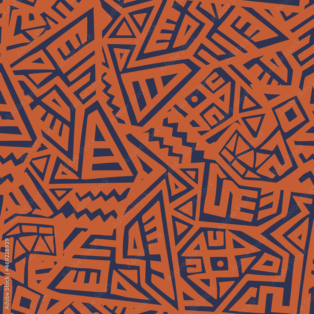 Unique Geometric Vector Seamless Pattern made in ethnic style. Aztec textile print. African traditional design. Creative boho pattern. Perfect for site backgrounds, wrapping paper and fabric design. Unique Geometric Vector Seamless Pattern made in ethnic style. Aztec textile print. African traditional design. Creative boho pattern. Perfect for site backgrounds, wrapping paper and fabric design.