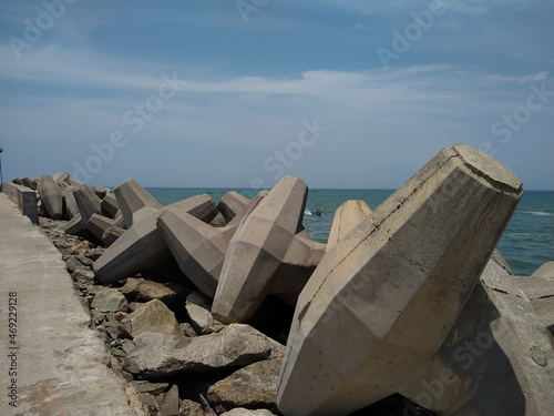 Thengapattanam harbor and sea view point, Kanyakumari district Tamilnadu, seascape view photo