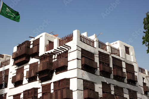 The vintage balcony in Al-balad district, Jeddah, Saudi Arabia photo