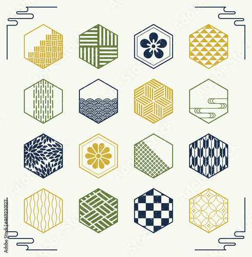 スタンプ風の和柄文様素材集