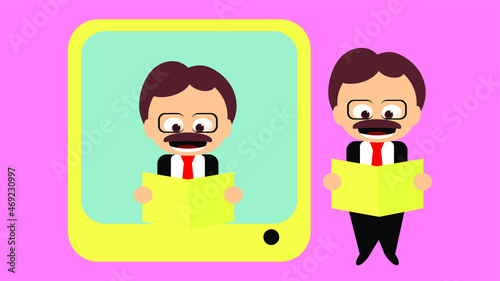 Journalist Vector Illstration Character Cartoon