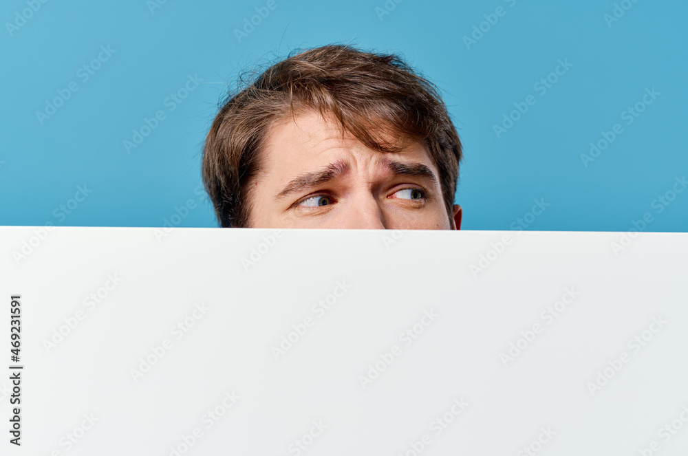 businessmen White billboard advertising copy-space Studio businessmen White billboard advertising copy-space Studio