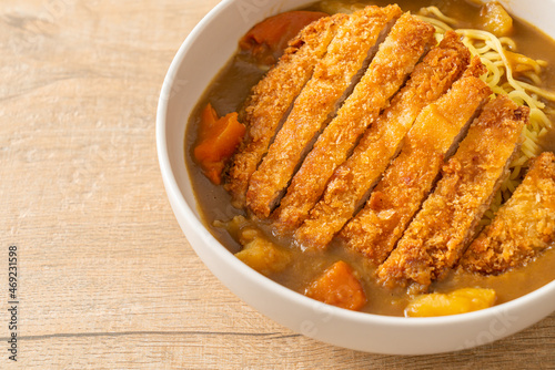 curry ramen noodles with tonkatsu fried pork cutlet