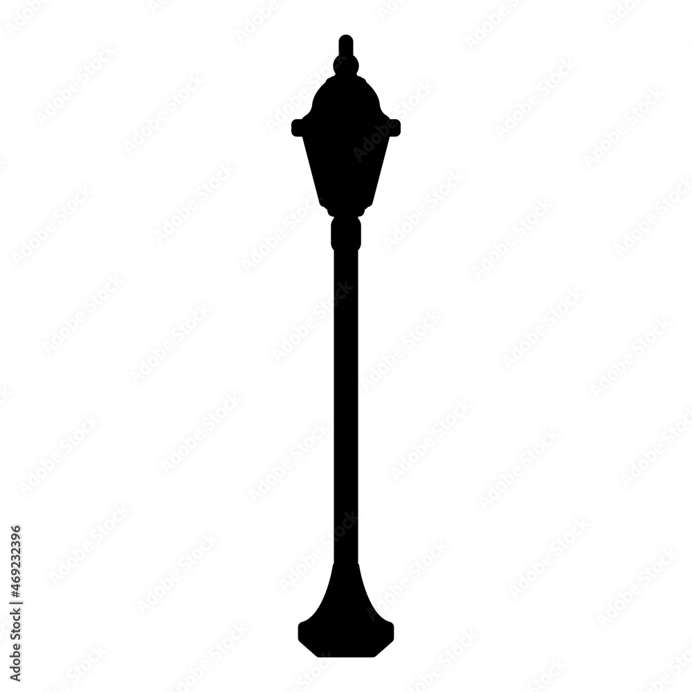 Street lamp lantern icon black color vector illustration flat style image