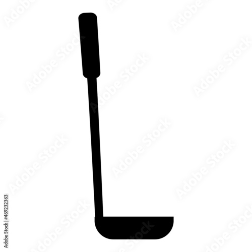 Soup spoon ladle scoop Kitchenware icon black color vector illustration flat style image