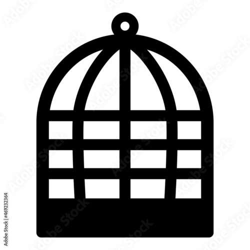 Cage for bird silhouette vintage captivity concept icon black color vector illustration flat style image
