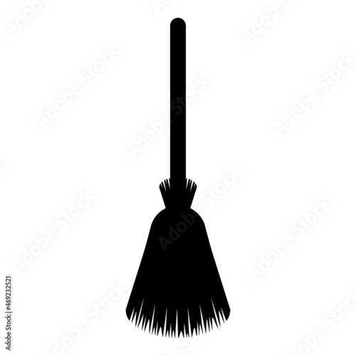 Broom besom broomstick icon black color vector illustration flat style image