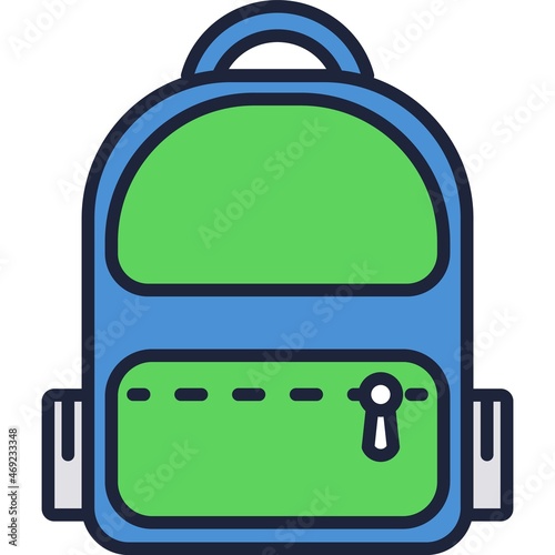 Backpack vector travel bag rucksack icon on white