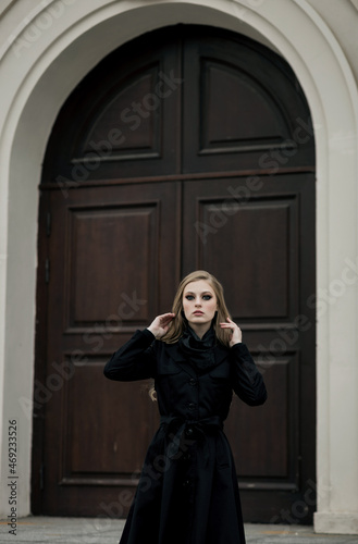 lady in black coat