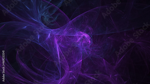 Abstract colorful violet fiery shapes. Fantasy light background. Digital fractal art. 3d rendering.