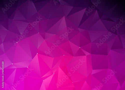 Pink and purple polygon vector pattern background. Abstract high resolution full frame 3D triangular low poly style gradient background.