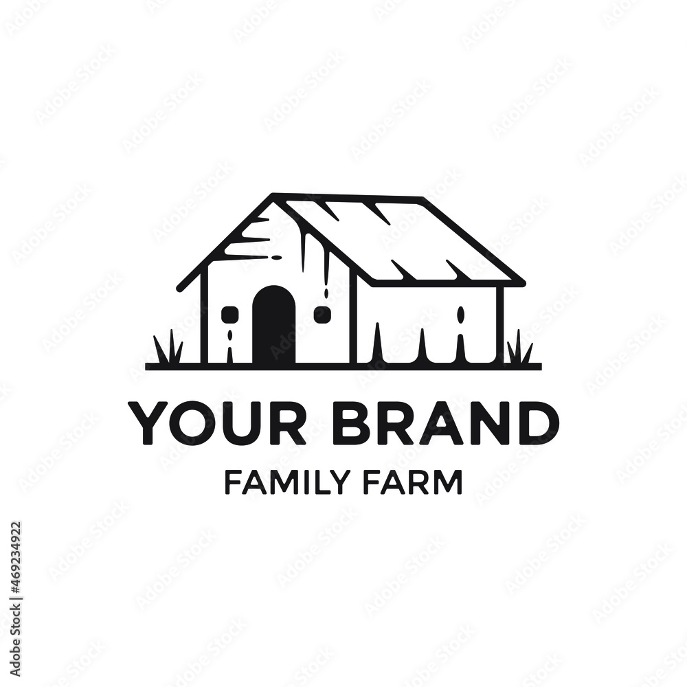 vintage rustic wood barn farm logo design