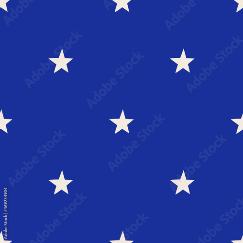 Seamless vector stars pattern. Starry blue background. For fabric, textile, wrapping, cover etc.