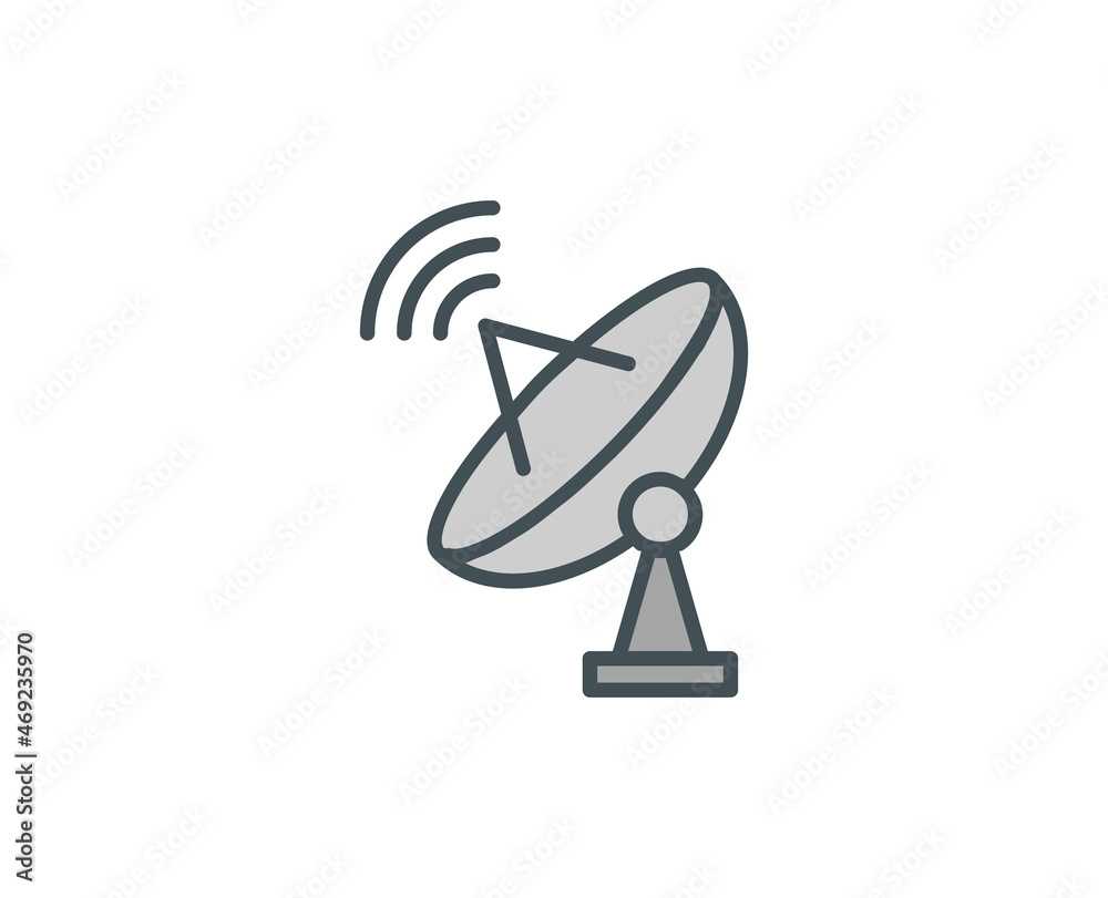 Line Antenna icon isolated on white background. Outline symbol for ...