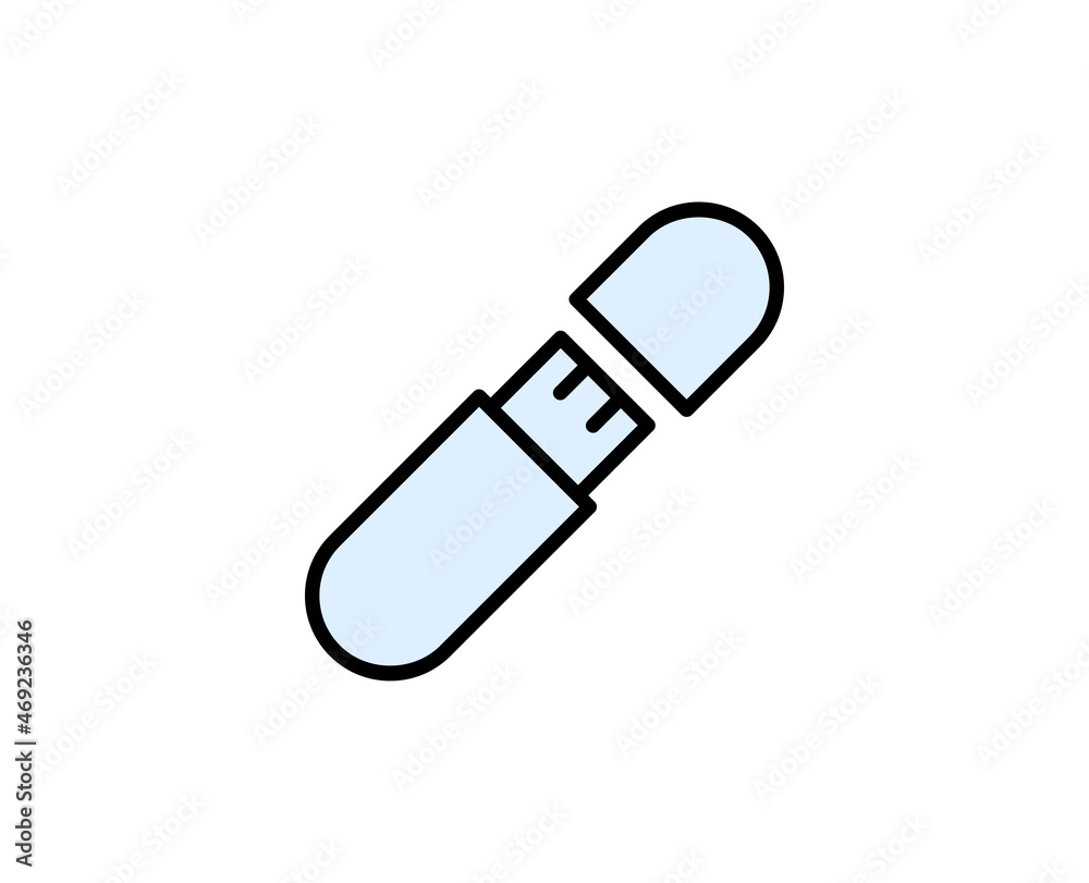USB line icon. Vector symbol in trendy flat style on white background. Office sing for design. USB line icon. Vector symbol in trendy flat style on white background. Office sing for design.
