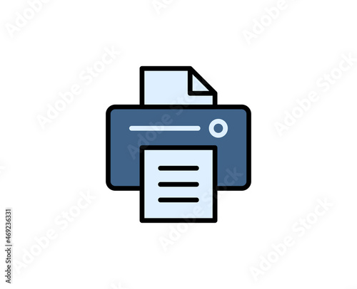 Printer line icon. Vector symbol in trendy flat style on white background. Office sing for design.