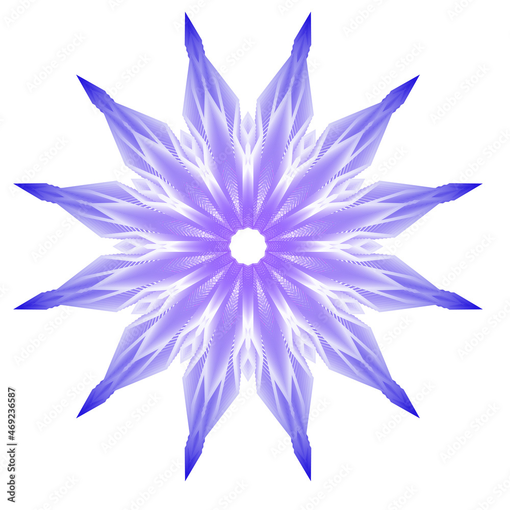 Obraz premium Fairy abstract pink flower on a white background. Mandala. The concept of harmony, balance, beauty of nature