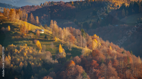 autumnal landscape on rucar-bran pass, romania © pfongabe33