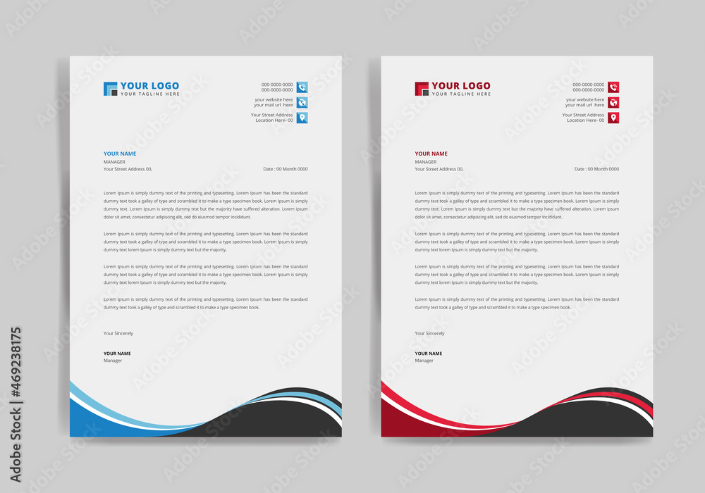 Company business letterhead design and professional letterhead template