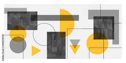 Trendy contemporary abstract creative minimalist horizontalcomposition for wall decoration, postcard or brochure cover design in vintage style art. EPS10 vector.