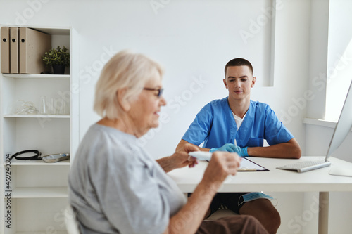 the patient is examined by a doctor health care