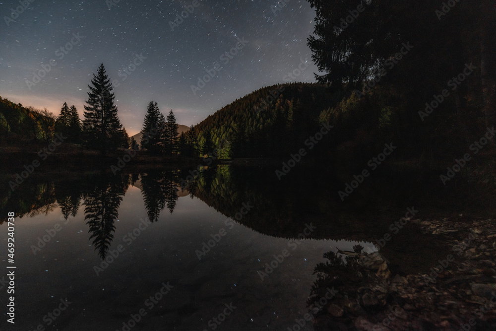 Reflextion of stars on water surface at night Reflextion of stars on water surface at night
