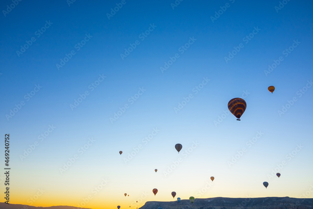 Obraz premium Hot air balloons. Hot air balloons on the sky in the morning in Cappadocia
