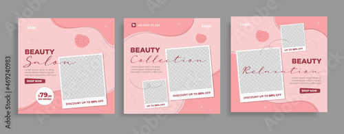Beauty Center Makeup Social media post Banner Square Flyer Template Design