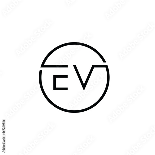 INITIAL E V LOGO VECTOR TEMPLATE LINE