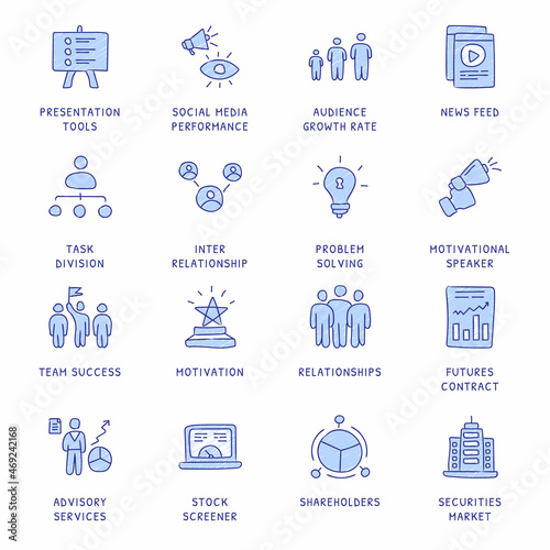 Business Concepts Doodle Colored icons - vector