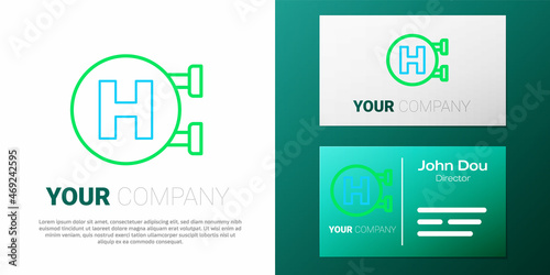 Line Hospital signboard icon isolated on white background. Colorful outline concept. Vector