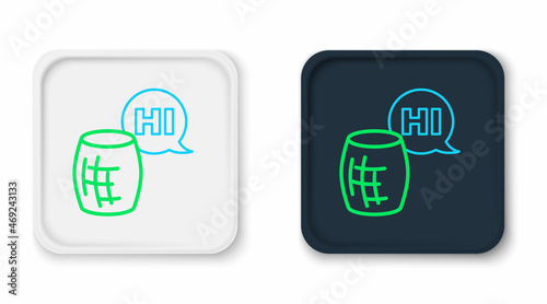 Line Voice assistant icon isolated on white background. Voice control user interface smart speaker. Colorful outline concept. Vector