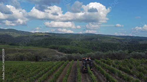 Tuscany vineyard, panoramic view