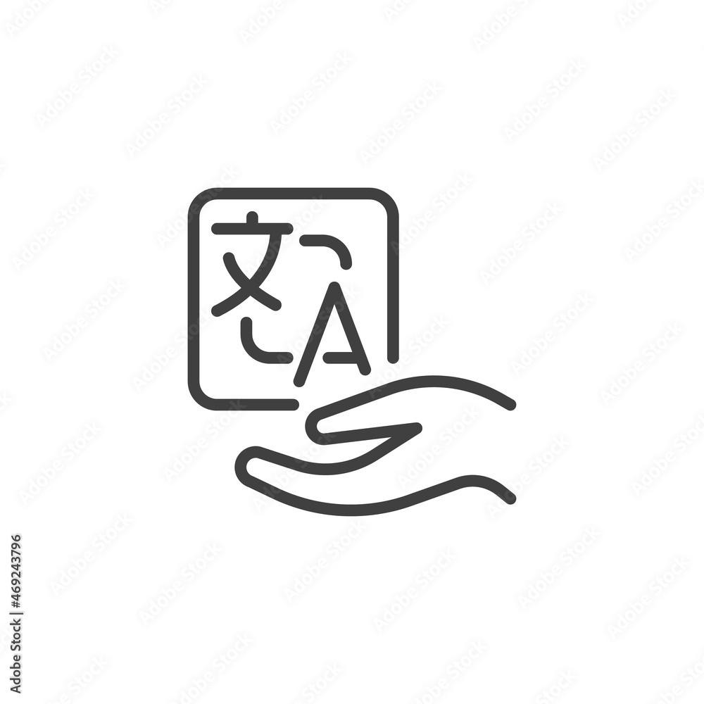 Translation service line icon Translation service line icon