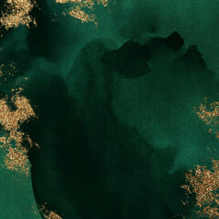 Luxury Emerald Watercolor Background Square