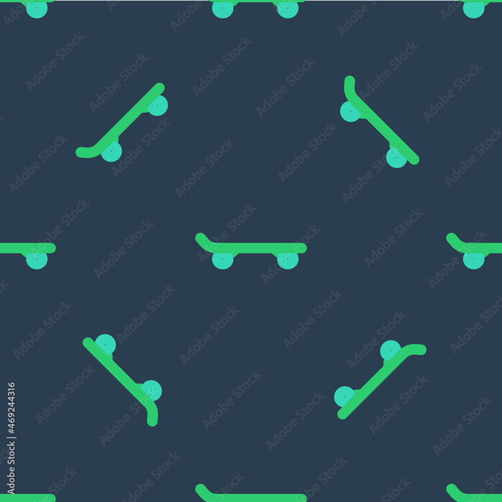 Line Skateboard icon isolated seamless pattern on blue background. Extreme sport. Sport equipment. Vector Line Skateboard icon isolated seamless pattern on blue background. Extreme sport. Sport equipment. Vector