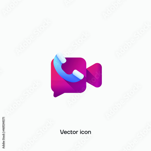 3d Video Calling vector icon. Premium quality.