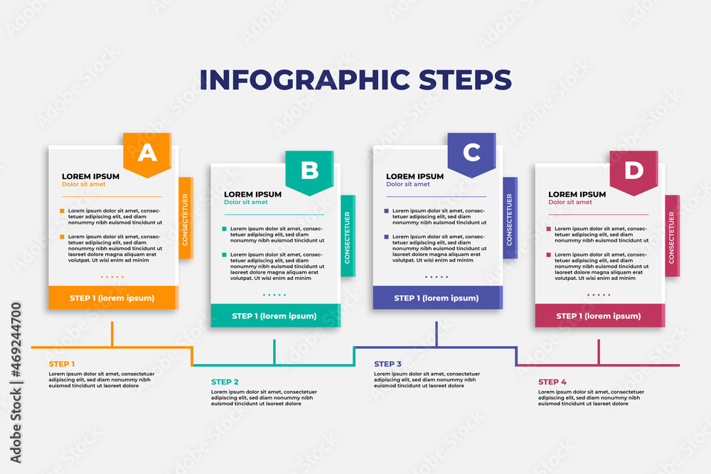 Colorful Flat Infographic Steps Flowchart Template Colorful Flat Infographic Steps Flowchart Template