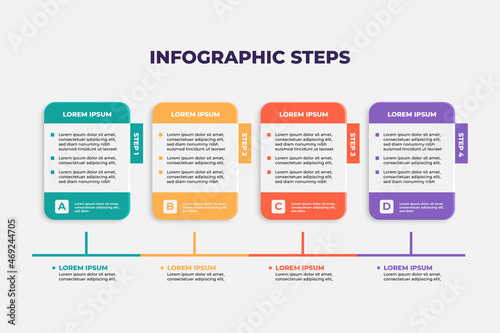 Colorful Infographic Steps Business Template