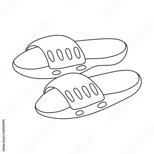 Sandal vector outline icon. Vector illustration flipflop on white background. Isolated outline illustration icon of sandal.