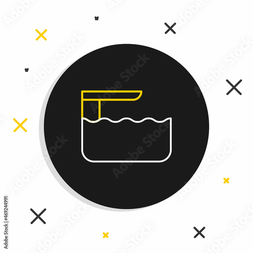 Line Diving board or springboard icon isolated on white background. Colorful outline concept. Vector