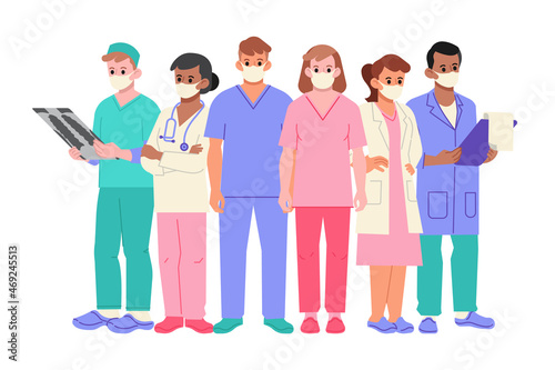Medical team doctors nurses vector illustration