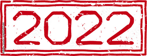 「2022」の赤文字のゴム印ベクターイラスト