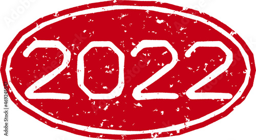「2022」の赤文字のゴム印ベクターイラスト