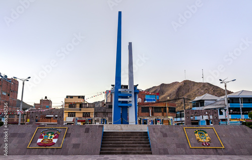 Main Square of Desaguadero town at the Peru - Bolivia border photo
