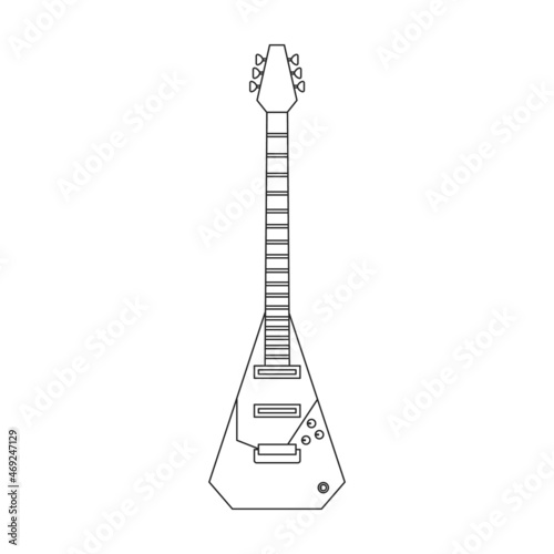 Electric guitar vector icon.Outline vector icon isolated on white background electric guitar.