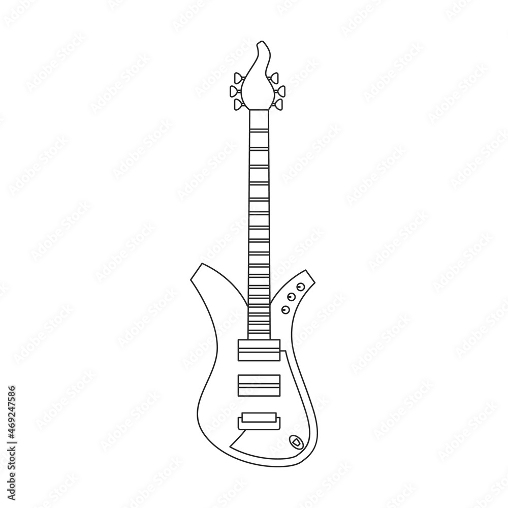Naklejka premium Electric guitar vector icon.Outline vector icon isolated on white background electric guitar.