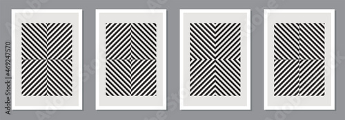Set of minimal 20s geometric design poster with primitive shapes