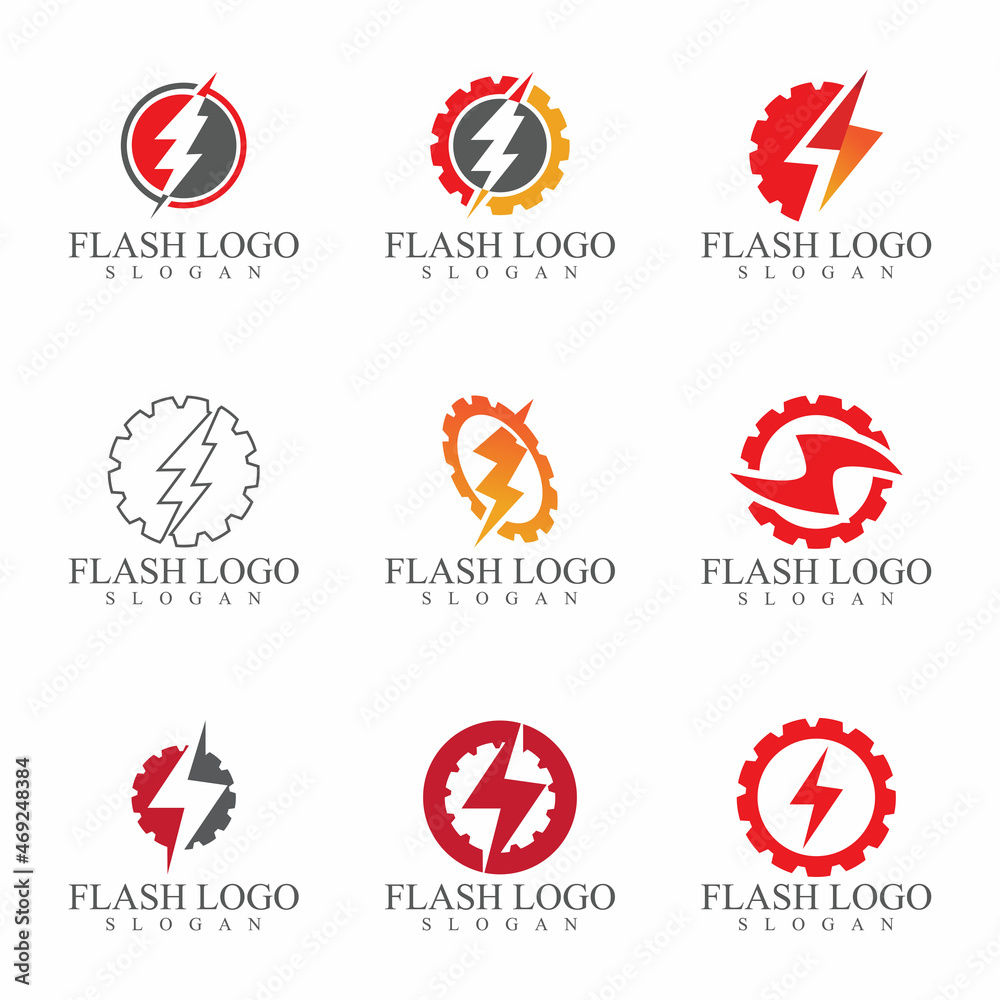 Lightning set logo vector illustrationLightning set logo vector illustration